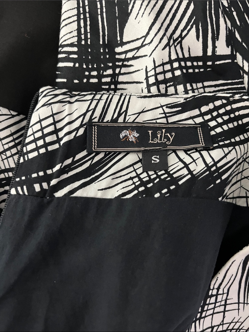 Lily Black and White Abstract Print Dress